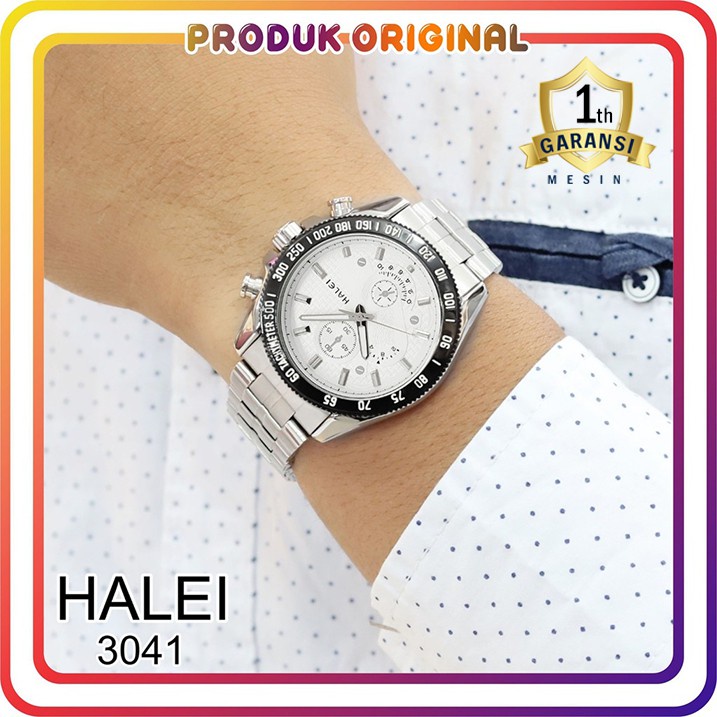 COD GROSIR (COD) HALEI ORIGINAL JAM TANGAN PRIA TAHAN AIR ORIGINAL HALEI 3041 JAM TANGAN PRIA SPORT
