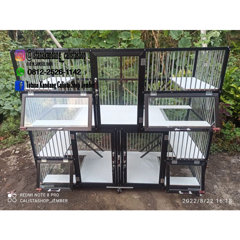 KANDANG KUCING ALUMUNIUM 3 KAMAR PxLxT 150x60x120