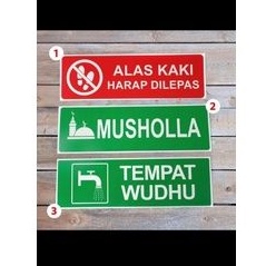 

Stiker label TEMPAT WUDHU MUSHOLA 24x8cm sign rambu K3