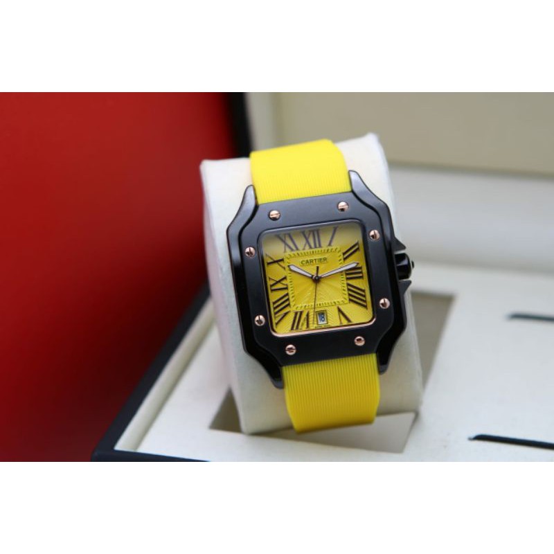 CARTIER Jam Tangan Wanita Analog Rubber Strap 38mm