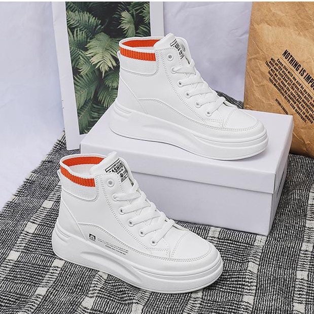 TBIG [COD] Sepatu Sneakers Import Shoes HTMISE Fashion Wanita Sepatu Korea Style Sekolah Kuliah High Top