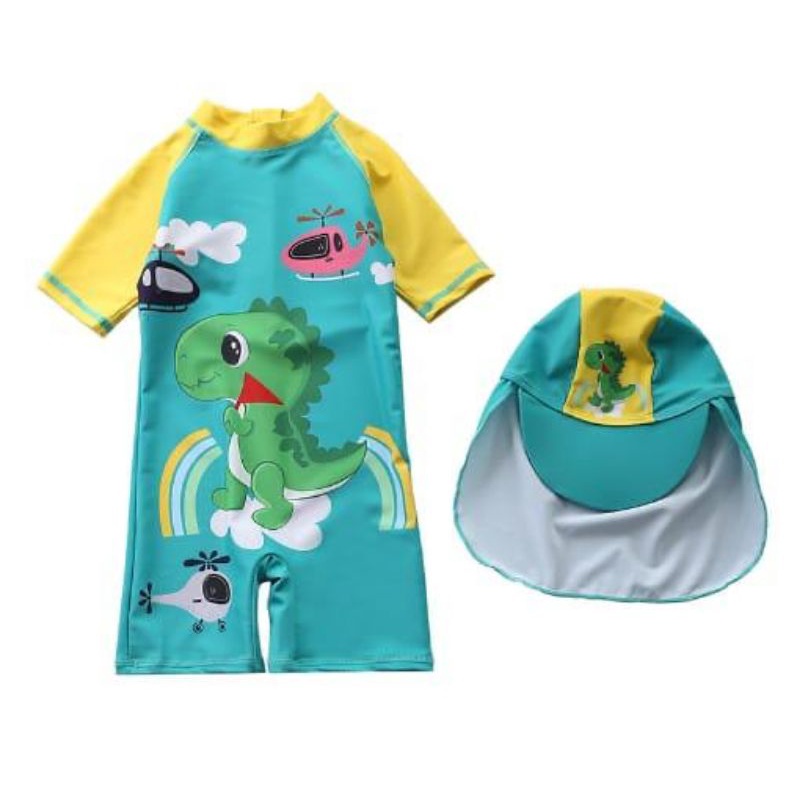 Baju Renang Anak Balita Topi ANIMAL SWIMSUIT Batita Toddler Boy Cowok 1 2 3 4 Tahun