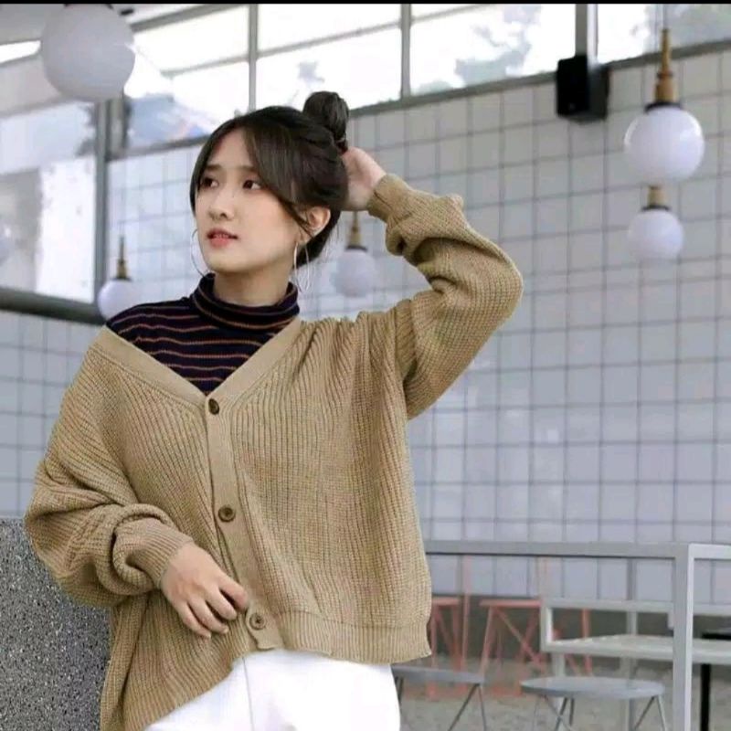 GS041 Cardigan Rajut Wanita Aisyah  PREMIUM TEBAL