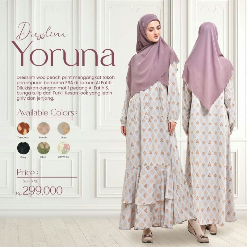 TERBARU DRESSLIM YORUNA RABBANI - Gamis Yoruna Rabbani - Gamis Rabbani Motif - Dresslim Rabbani Moti