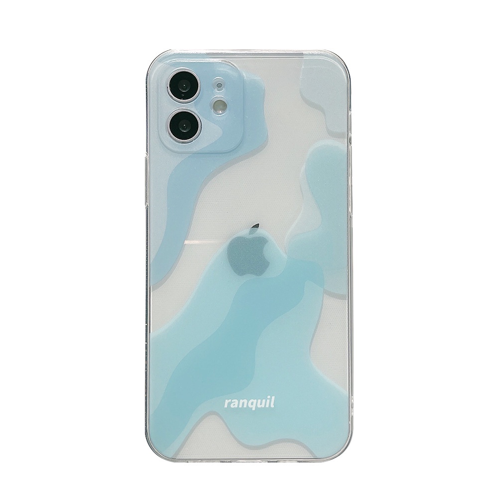 IPHONE Casing Handphone TPU Lembut Warna Biru Untuk Iphone14 13 12 Mini 11 Pro Max X XS Xr8 7 PLUS