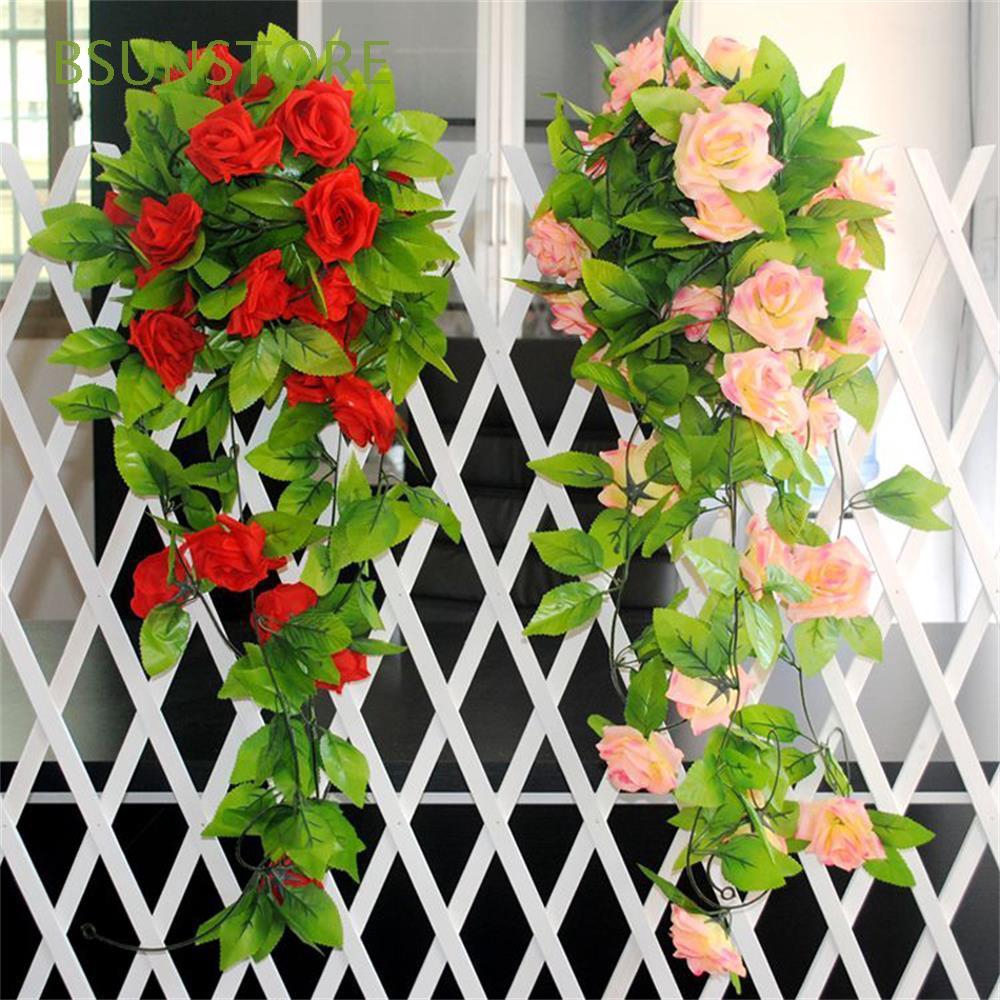 8Ft Bunga  Mawar  Gantung Imitasi  Bahan Sutra untuk Dekorasi 