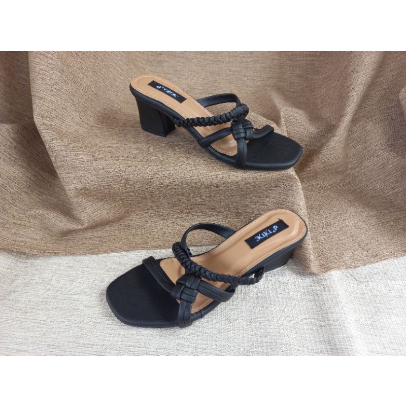 d'nine ST 11 Sandal Wanita sandal heels kepang 5cm