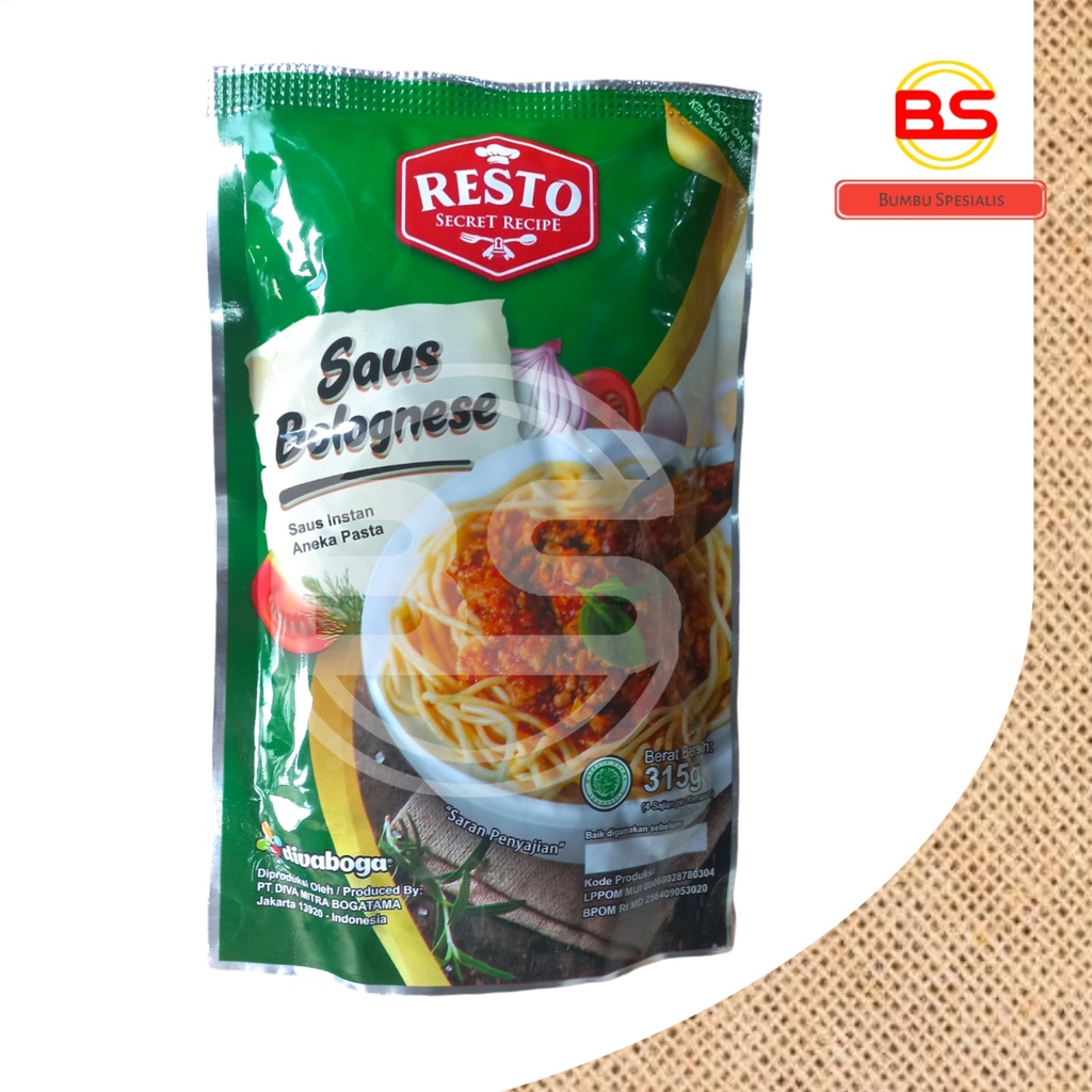 RESTO Secret Recipe Saus Bolognese 315 gr / Saus Instan Pasta 315 gr - HALAL