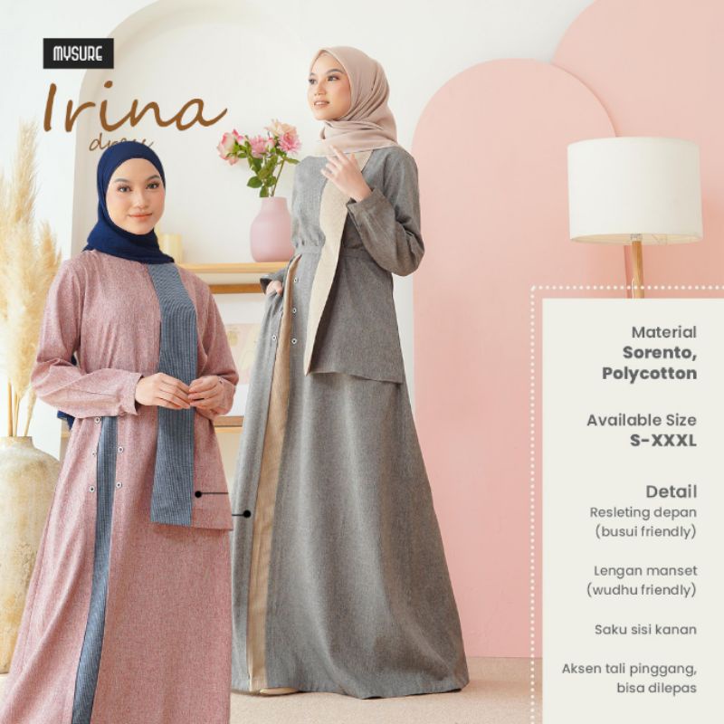 GAMIS IRINA DRESS GREYSTONE &amp; LATTE • MYSURE