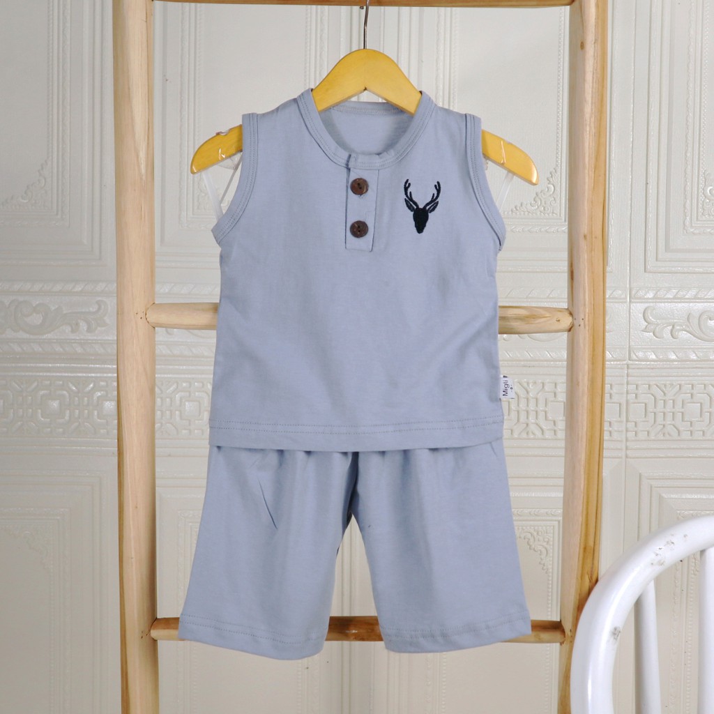 Singlet motif Bordir Rusa / Setelan Baju Anak Bayi Laki-laki Cowok Usia 6 Bulan - 3 Tahun