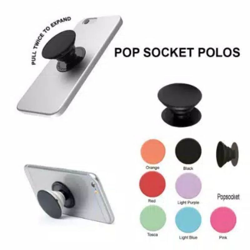 Pop Socket Polos Popsocket Handphone Stand Holder HP penyangga Standing Aksesoris hook pegangan