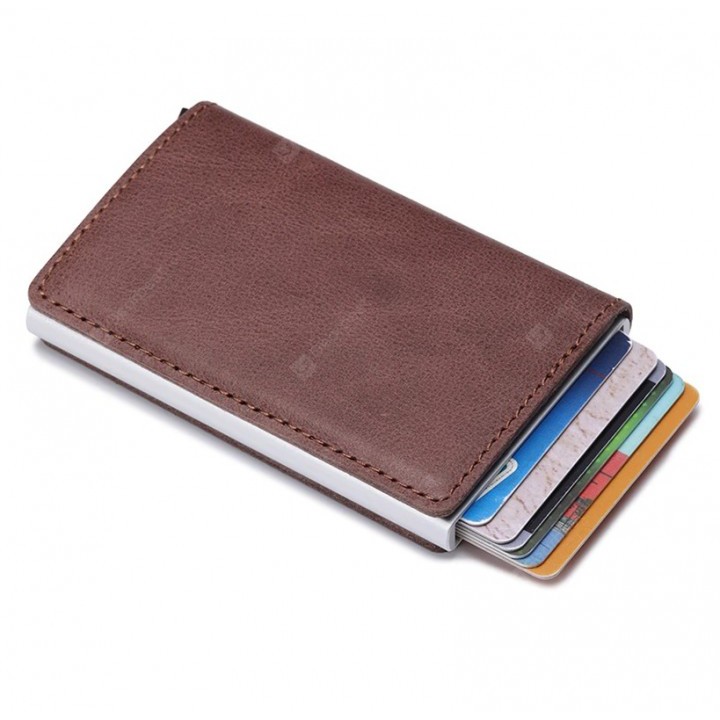 11988 Genuine Leather Push Card Men Wallet