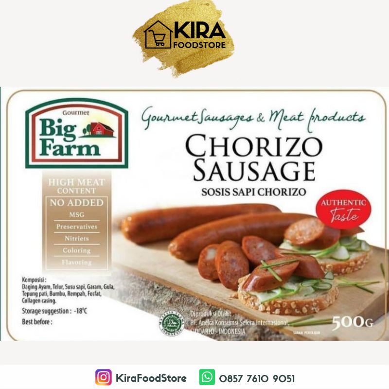 

Sosis Sapi Sehat Big Farm / Chorizo 500gr 7 pcs
