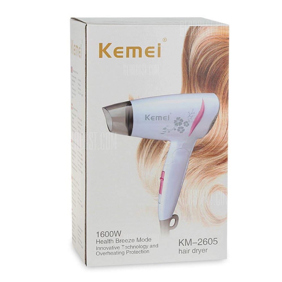 Kemei KM-2605 Pengering Rambut Hair Dryer Hairdryer Travel Lipat Panas Dan Dingin Kemei KM 2605