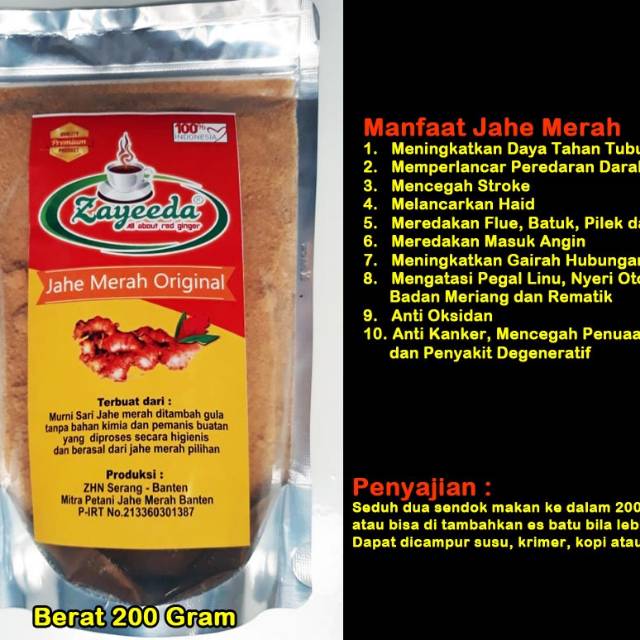 

Jahe merah original Zayeeda