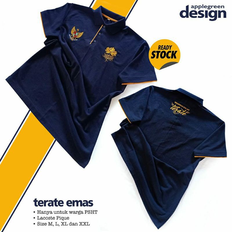 Kaos PSHT berkerah polo bordir kode TERATE EMAS