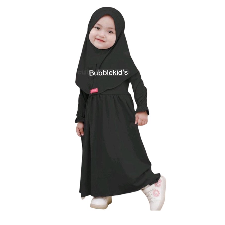 Gamis Hijab Anak Perempuan / Gamis Shakira Size L (2 tahun-4 tahun) Pakain Muslim Balita Polos