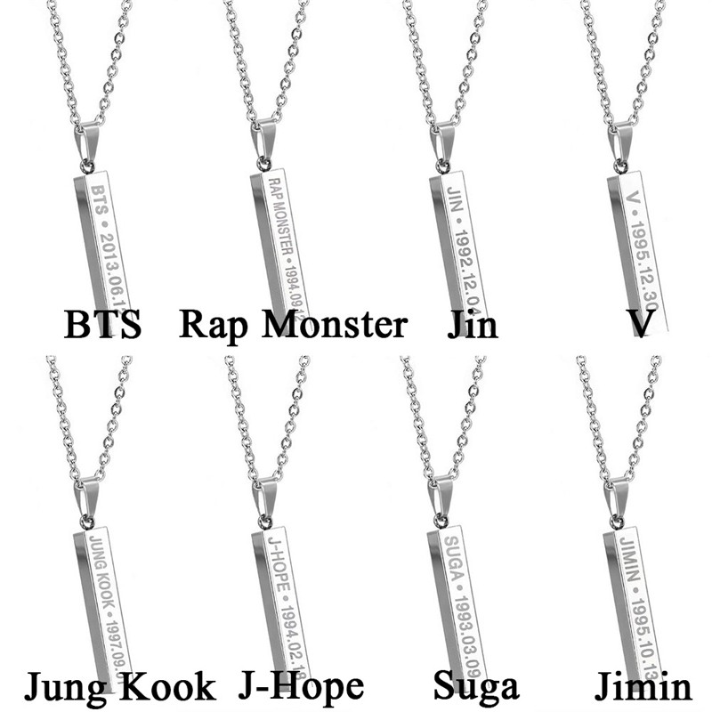 [Bayar Di Tempat]KPOP Bangtan Boys BTS SUGA JIMIN JUNG KOOK V JIN JHOPE Pendant Necklace