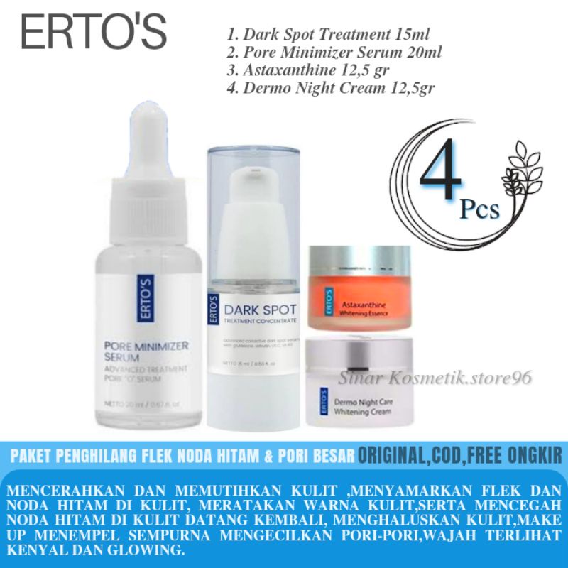 Ertos Paket Penghilang Flek Noda Hitam Dan Pori Besar Mencerahkan Kulit Original By ERTOS SKINCARE