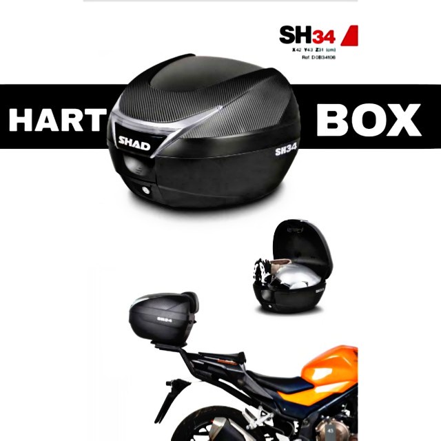 TopBox Shad SH 34 carbon box motor SH34 Carbon Bagasi Motor Nmax-Pcx-Aerox-Cb150-Vario-Lexi-Genio