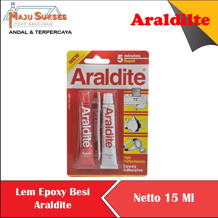 

LEM EPOXY ARALDITE RED MERAH RAPID 5 MENIT BERHOLOGRAM ASLI 100%