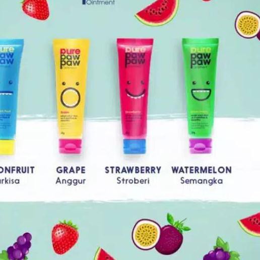 ➳ Pure paw paw ointment original passion fruit markisa grape strawberry watermelon lucas papaw ☚