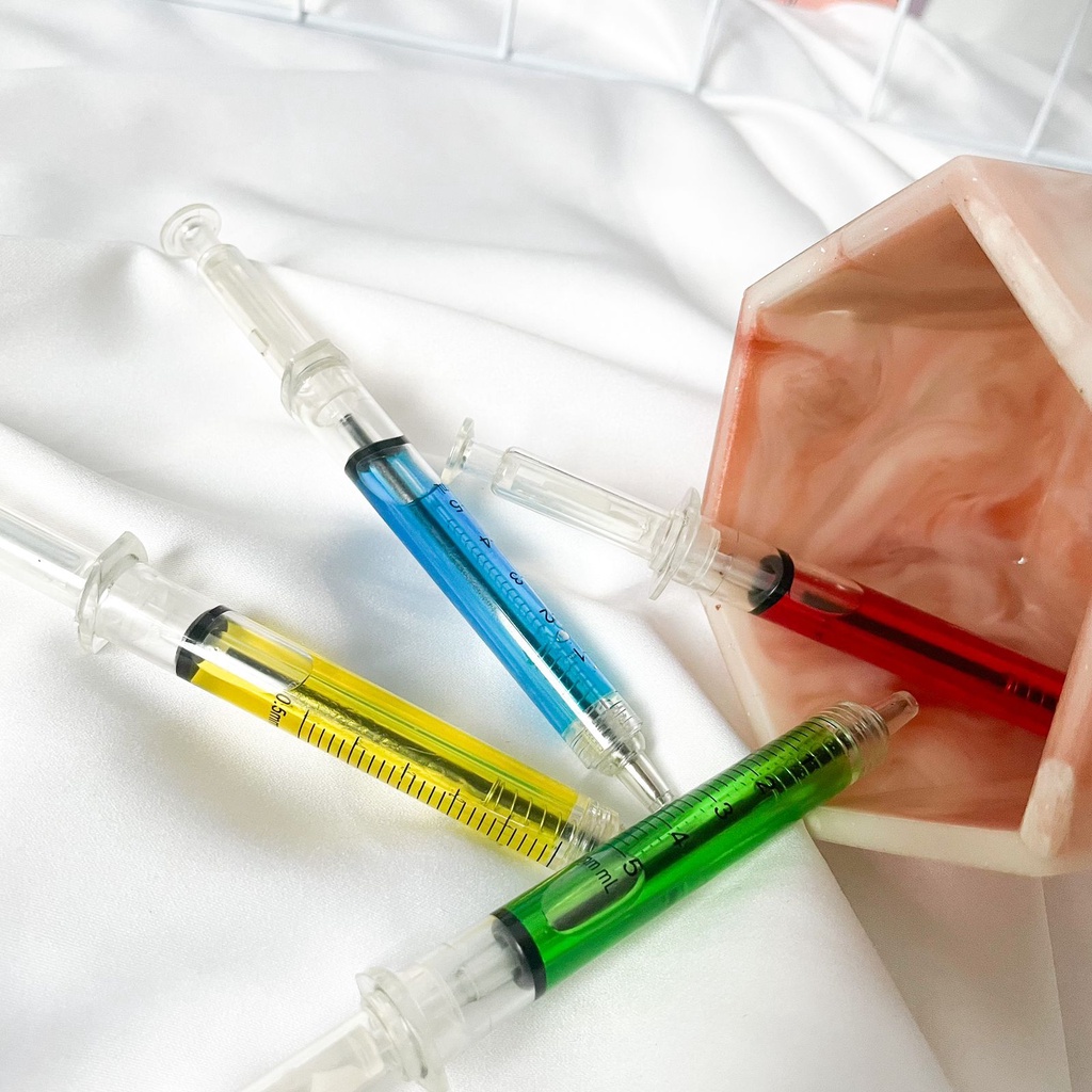 

Pulpen Cetek Suntik Pena pen gel Cairan warna /BallPoint Suntik Cairan warna Pulpen Unik Kualitas Import READY