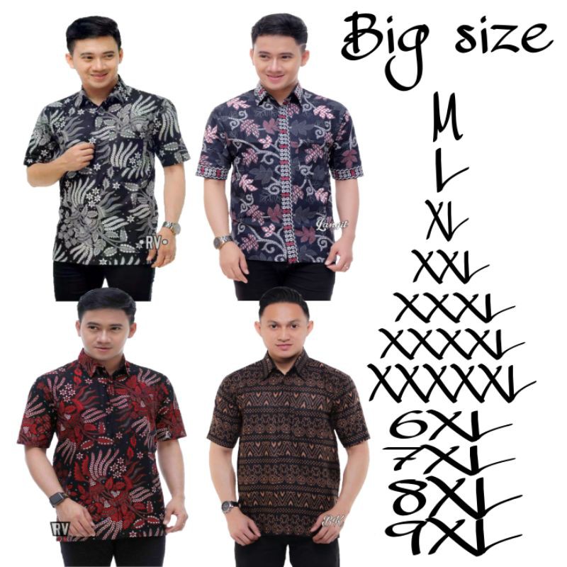 Batik pria terbaru SIZE M L XL XXL XXXL 4XL 5XL 6XL 7XL 8XL 9XL 10XL BSWART Batik seragam batik elegan
