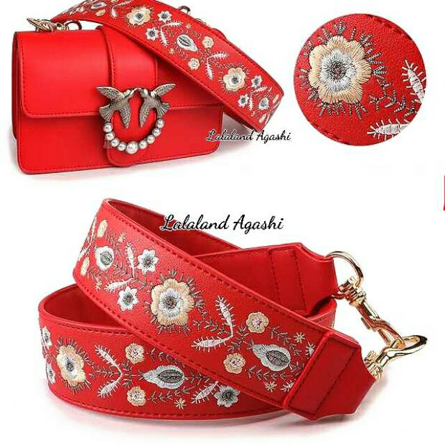 Bagstrap /tali tas /strap tas merah bordir