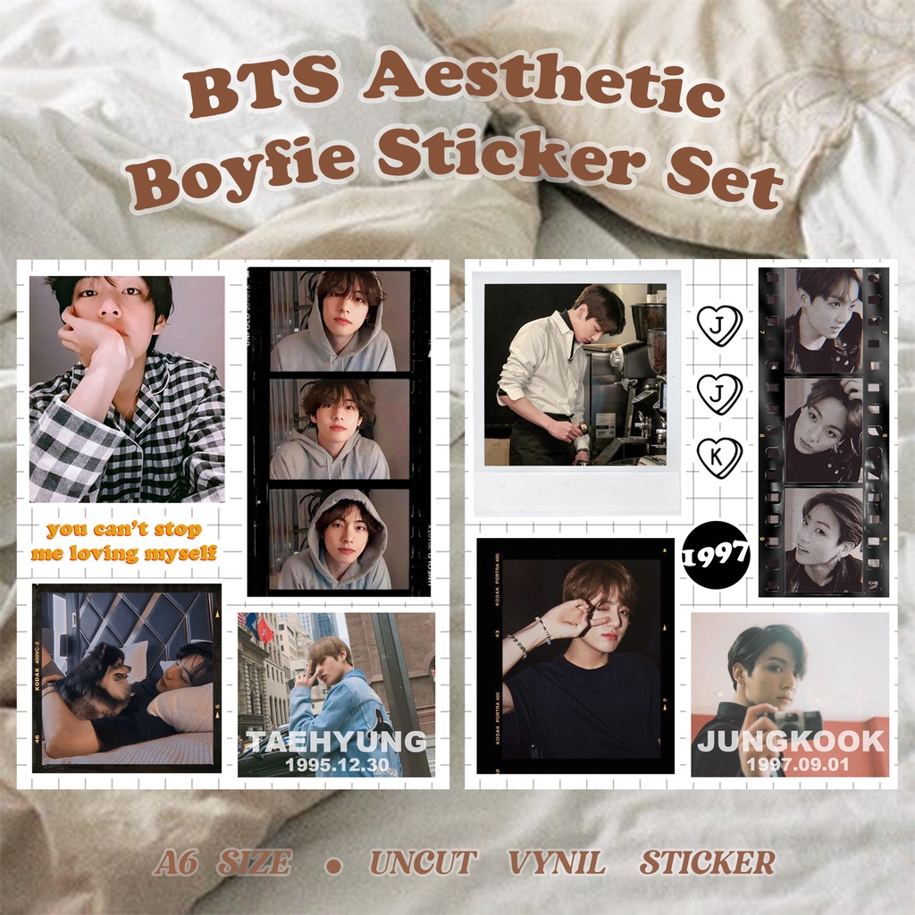 [READY] BANGTAN Aesthetic Boyfriend Material Deco Tumblr Sticker Case Set