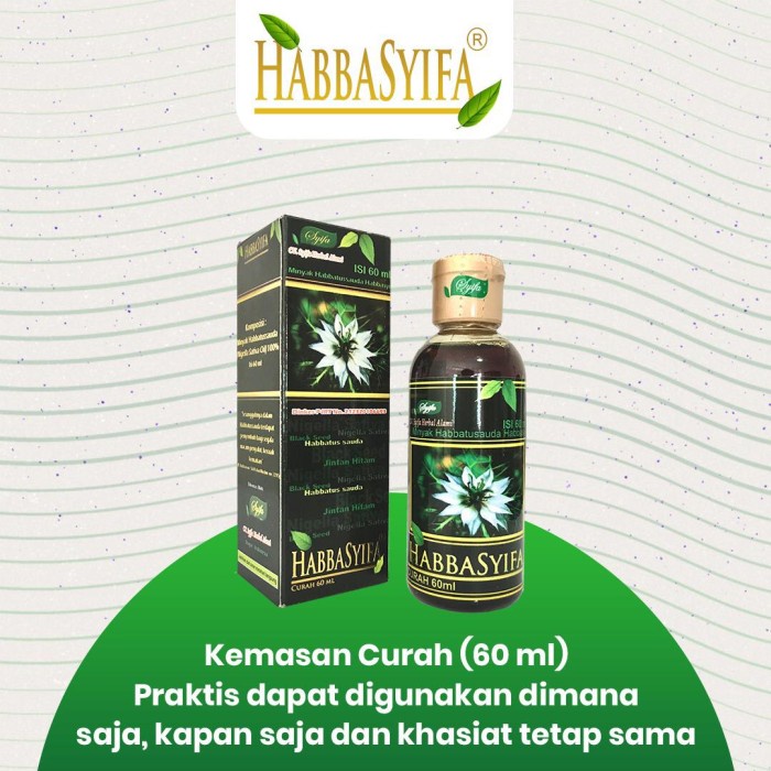 Minyak Habbatussauda Oil Curah Cair HABBASYIFA 60 ml