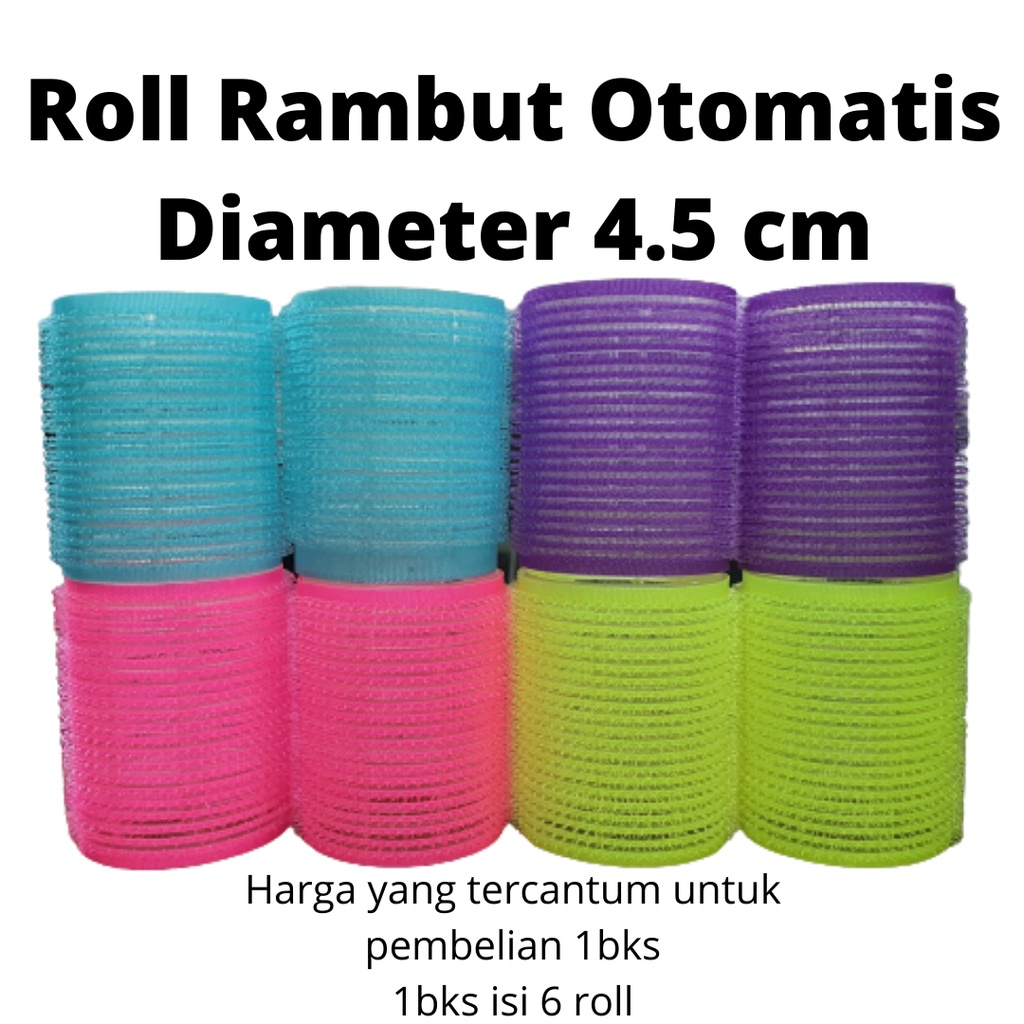 Roll Rambut Wanita Besar Rol otomatis 4.5cm Bulu-Bulu isi 6pcs