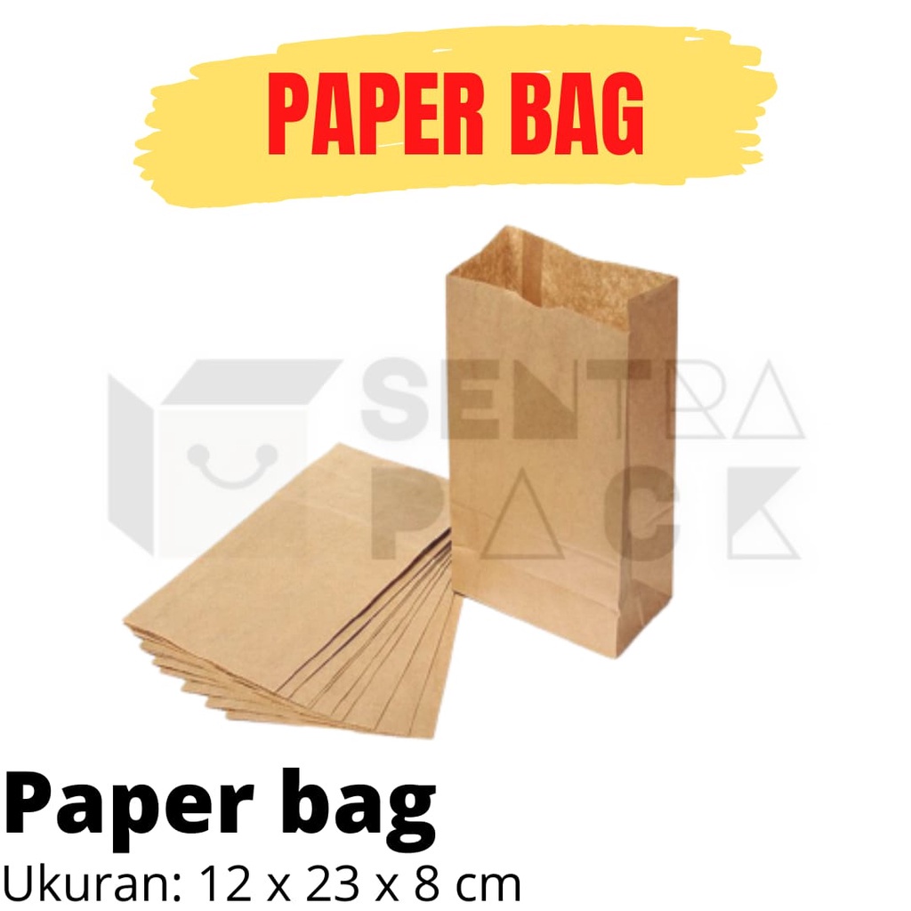 

Paper Bag KFC 12x8x23cm Coklat Kantong Burer Kertas roti sentrapackmalang