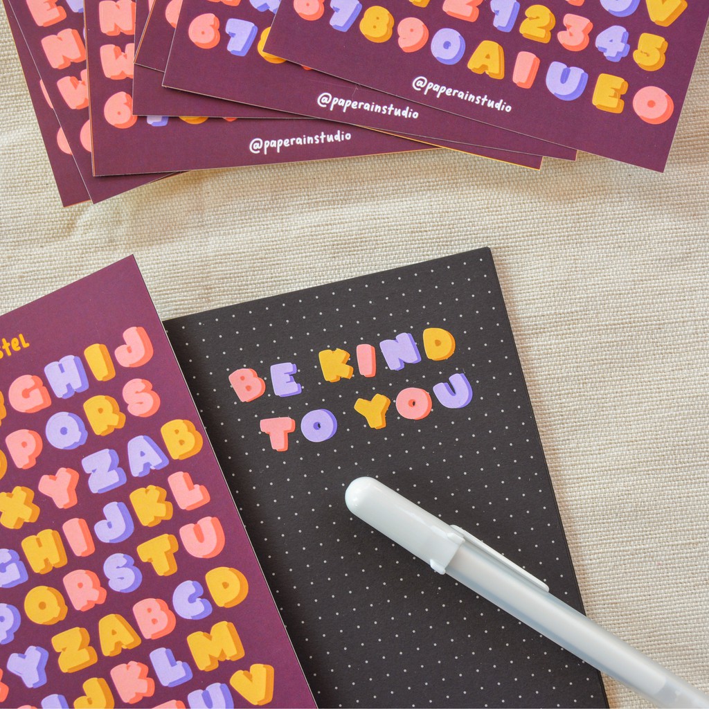 

3d alphabet sticker sheet