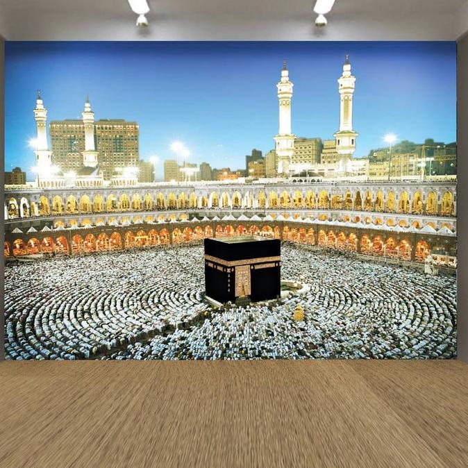 Walpaper Wallpaper Wall Sticker Stiker Dinding 3D CUSTOM Ka'Bah Terbaru