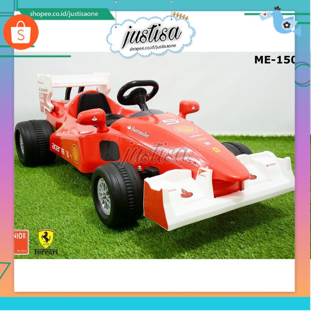 Promo !! MOBIL AKI - JUNIOR BY CHILD Scuderia Ferrari F1 (ME-1506)/ RIDE ON - MAINAN MOBIL REMOTE CONTROL