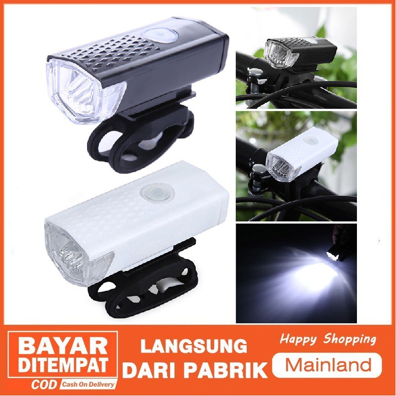 Mainland Lampu Senter Depan Belakang Sepeda Led Carger Cahaya Terang ODR03