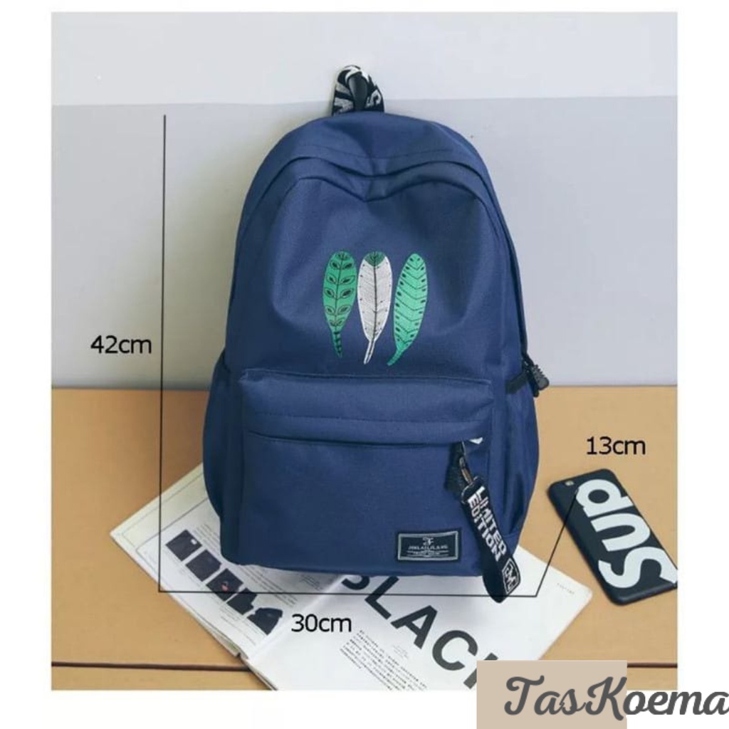 [COD] Ransel Backpack Polos Warna Solid Tas Sekolah SD SMP SMA Kapasitas Besar Trendy Korean Style TasKoema