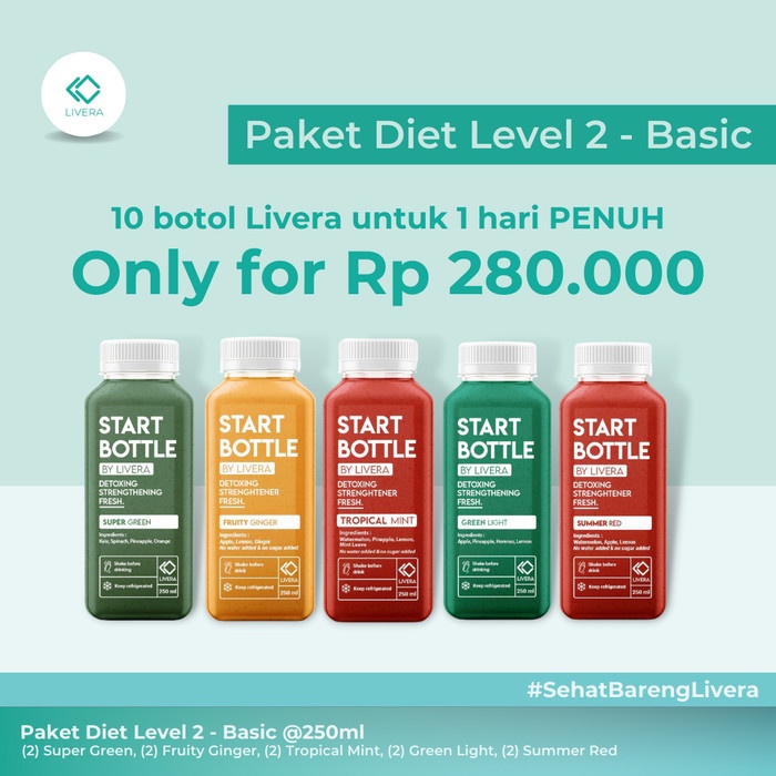 

(BISA COD) PAKET DETOX BASIC - LIVERA COLD PRESS JUICE