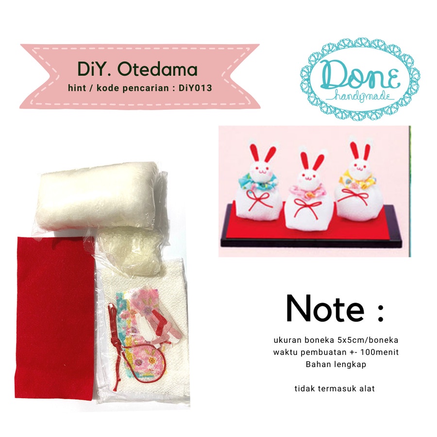 Done handymade DiY otedama bunny handmade japan room decor diy013