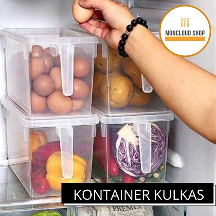 Tempat Penyimpanan Kulkas Kotak Makanan Serbaguna Plastik Buah Sayur
