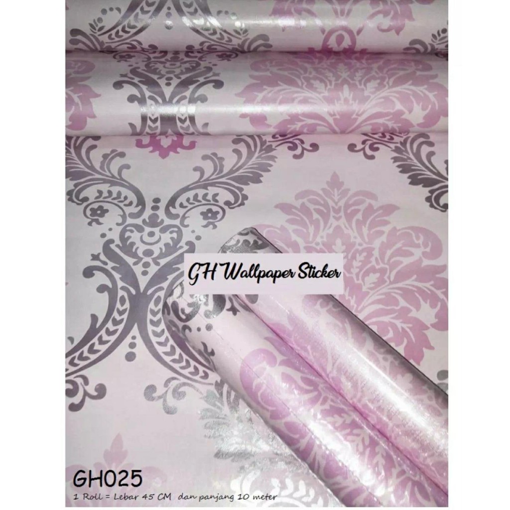 Wallpaper Stiker Dinding Motif Dan Karakter Premium Quality Size 45cm X 1 M MOTIF BATIK PINK GH025