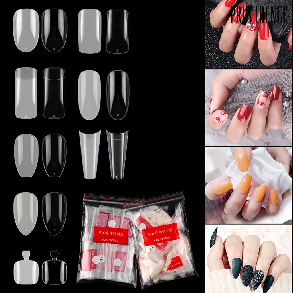 Providence 1 Bag False Nail Tips Easy to Fit Widely Applied Transparent Plastic Flake Nails Half Cover for DIY