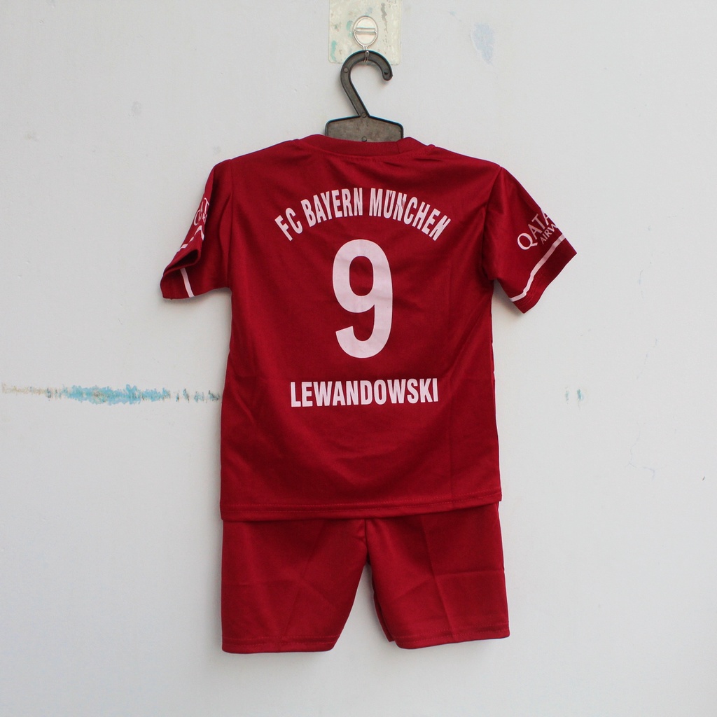 setelan baju bola anak bayern munchen/baju kaos bola bayern munchen size 1-12thn