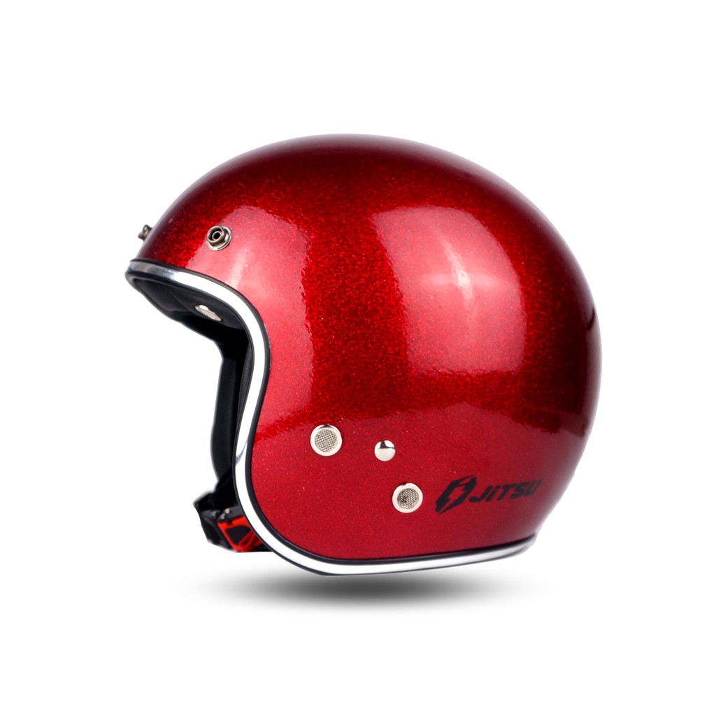 Jitsu Helm Retro Premium Glam Series Maroon