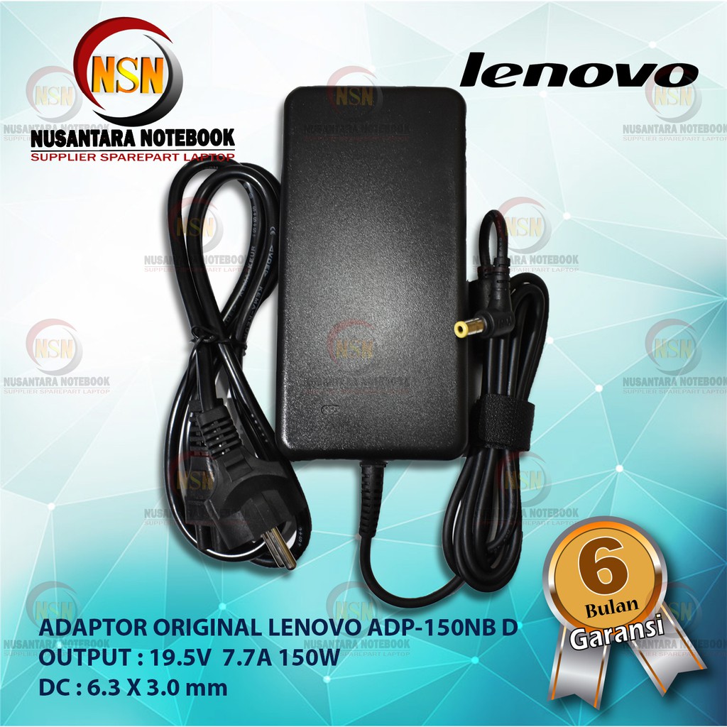 Adaptor Original Lenovo ADP-150NB D 19.5V 7.7A 150W DC 6.3 x 3.0 mm