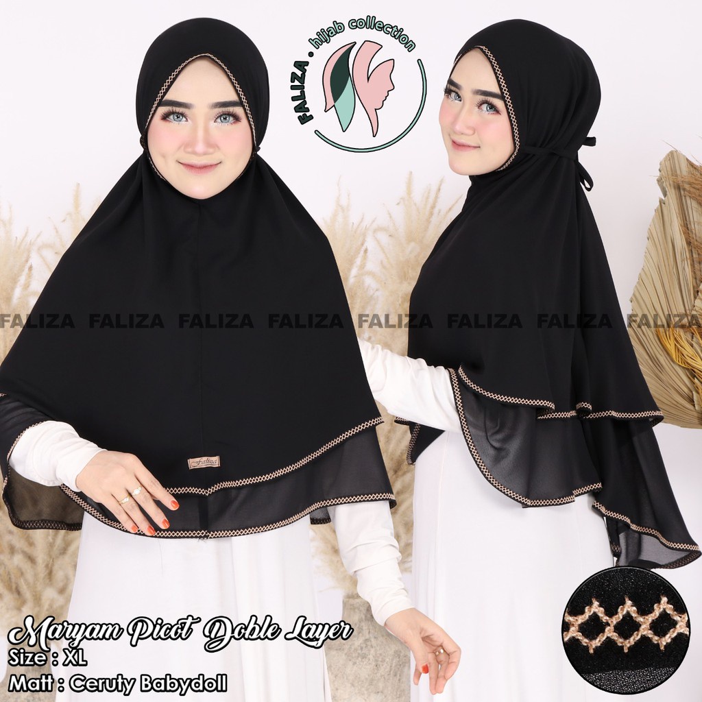 HIJAB MARYAM PICOT 2 LAYER JUMBO/KHIMAR CERUTY BABYDOLL JUMBO