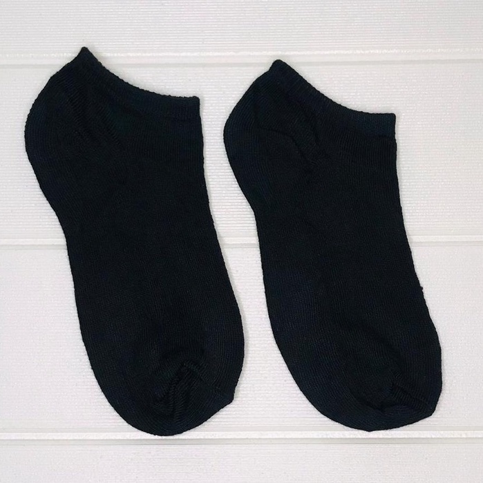 ⭐Bobastore⭐ Kaos Kaki Ankle BISA COD Kaos Kaki Cute Kaos Kaki Motif Import-POLOS HITAM