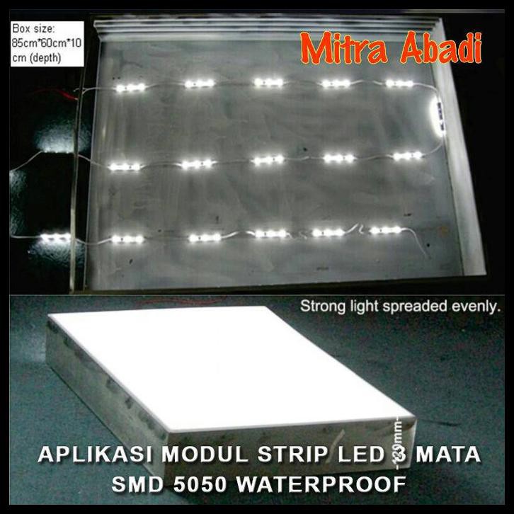 LED MODUL 3 MATA STRIP SMD 5050 PUTIH/WHITE DC 12V