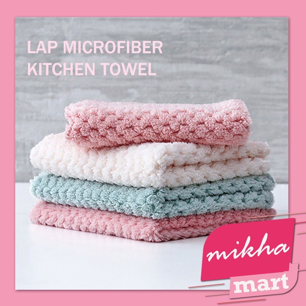 LAP MICROFIBER serbaguna Meja Piring Dapur Anti Minyak Kain Penyerap Minyak - MIKHAMART